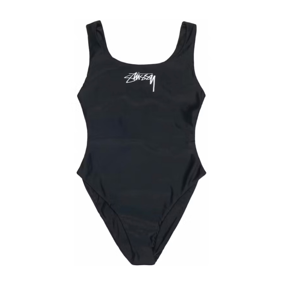 NWT Stussy Surf Stock One Piece Swimsuit - Black L